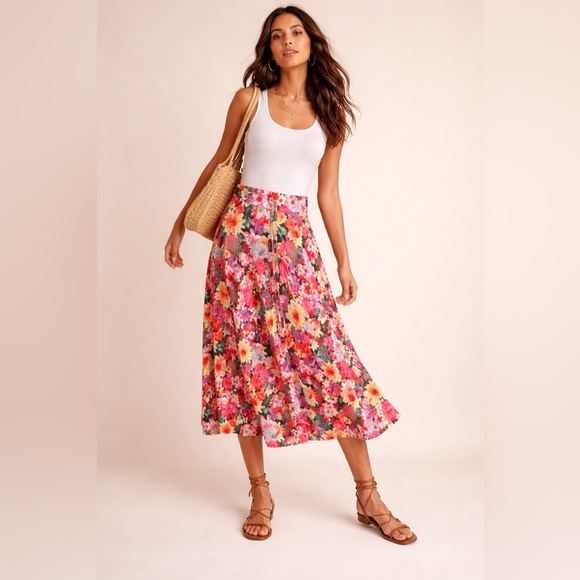 Dresses & Skirts - Floral Midi Skirt | Garden Print | Anthropologie Style